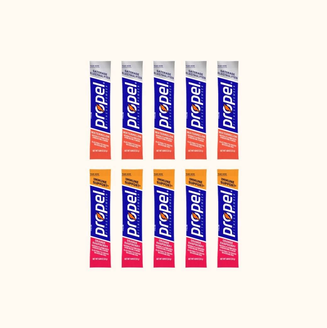 Propel Electrolyte Sticks 10 - Pack | Watermelon & Orange Raspberry - Norwell & Co.